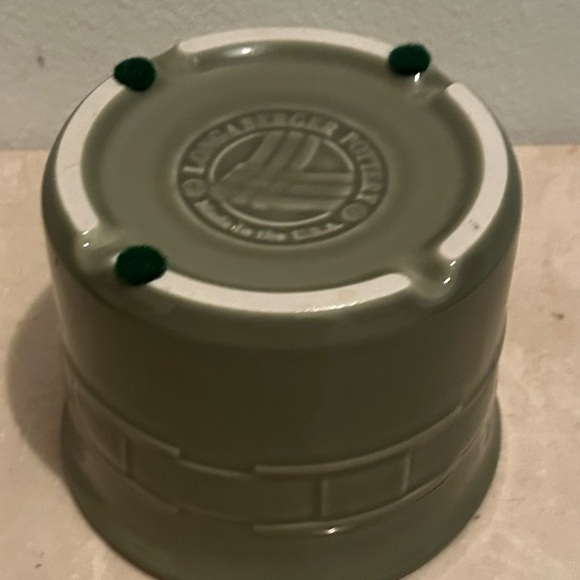 Longaberger, sage green, woven pottery crock. - Picture 7 of 10